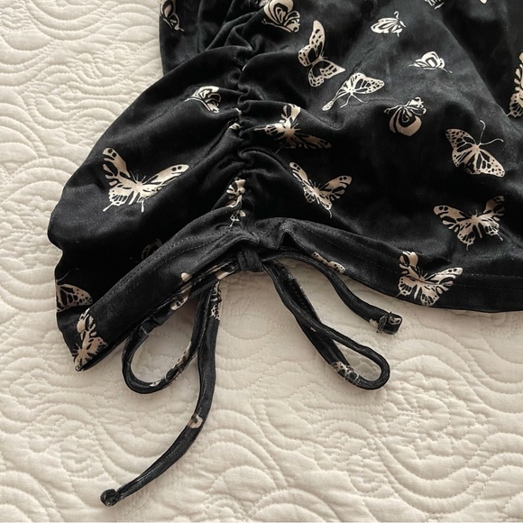 Zaful Dress Gathered Side Velvet Butterfly Tank Size Small - Picture 5 of 14